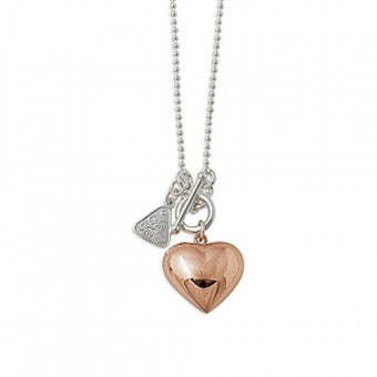 Von Treskow Rose Tone Puff Heart Necklet RG1002