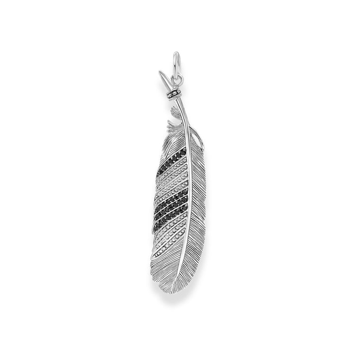 Thomas Sabo Black Cubic Zirconia Raven Feather Pendant T0156