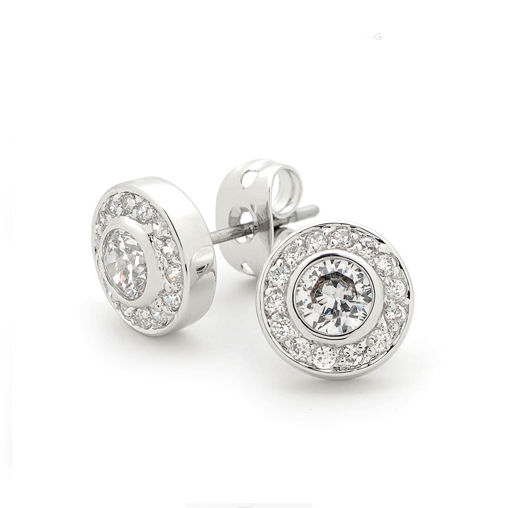 Georgini Sterling Silver CZ 4mm Studs E374