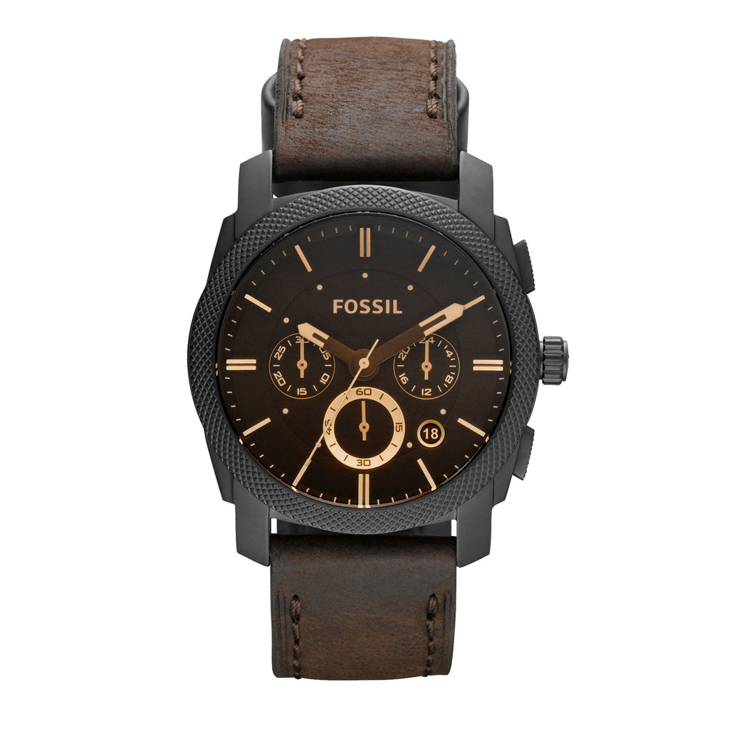 Fossil 'Machine' Chronograph Brown Leather Watch FS4656