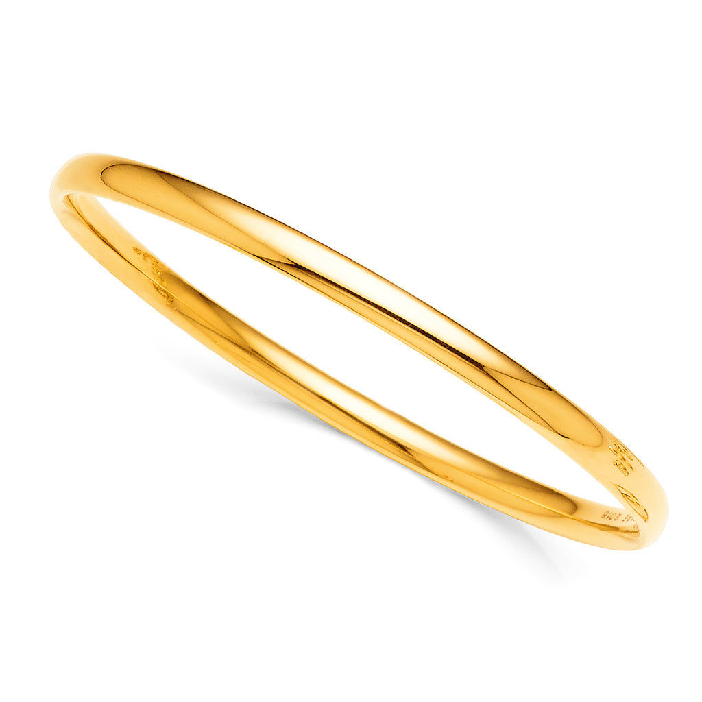 Yellow Gold Silver Filled 65mm Bangle