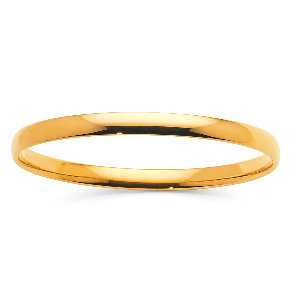 Yellow Gold Silver Filled 6mm Bangle