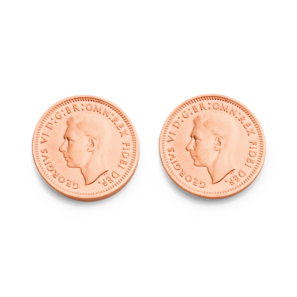 Von Treskow Rose-Tone Threepence Studs VTE82SR