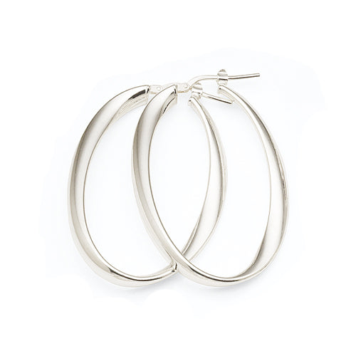 Sterling Silver 40mm Oval Hoops