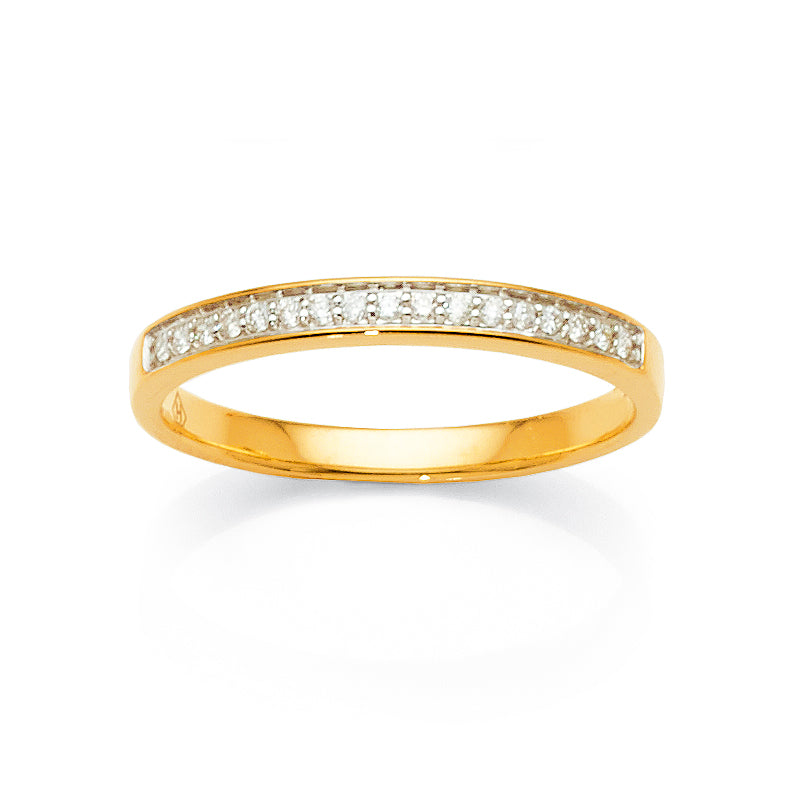 9ct Yellow Gold Diamond Wedding Band