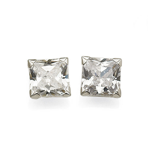 9ct White Gold 6mm Cubic Zirconia studs