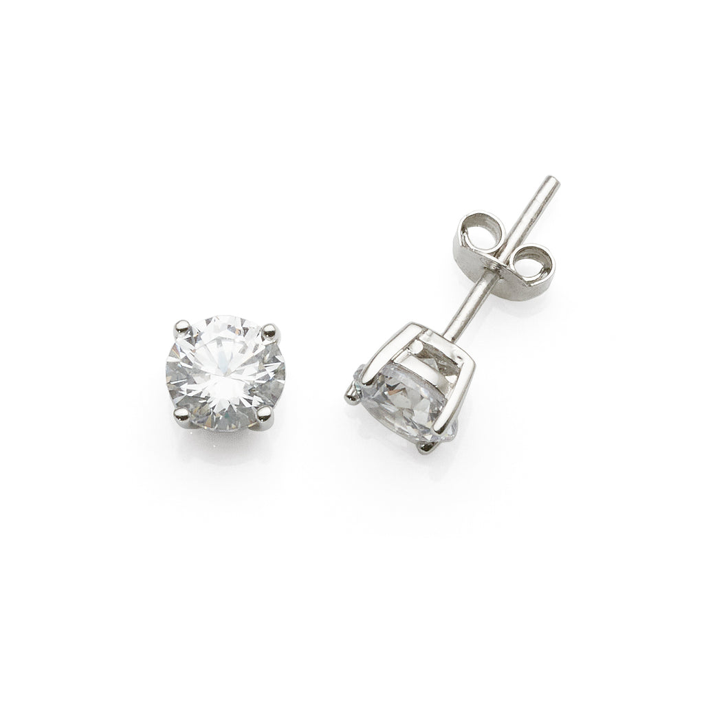 Sterling Silver 6mm Cubic Zirconia Studs