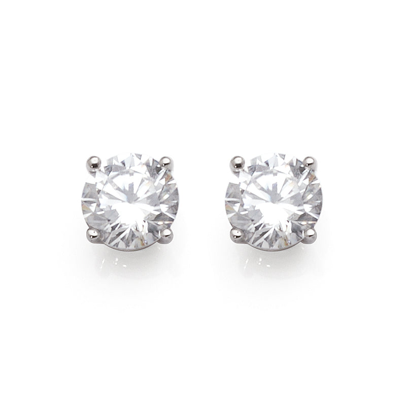 Sterling Silver 7mm Cubic Zirconia Studs