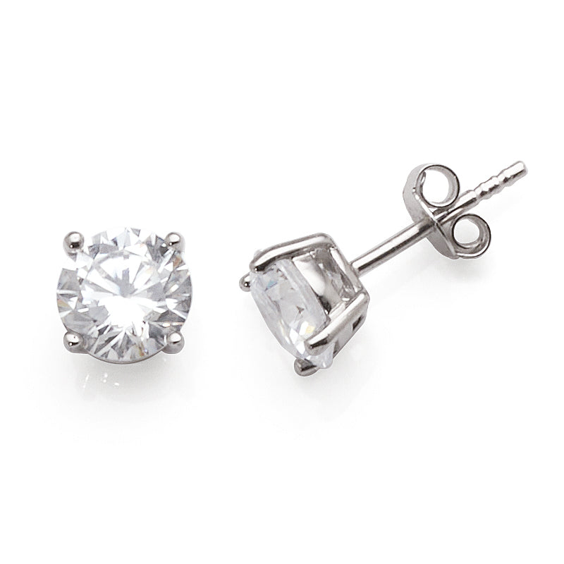 Sterling Silver 7mm Cubic Zirconia Studs