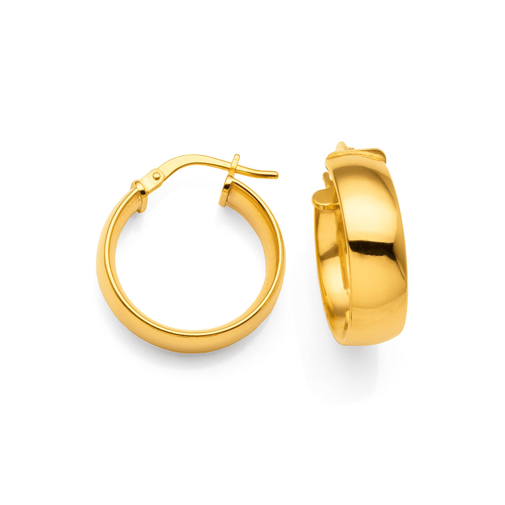 9ct Gold Bonded 15mm Hoop Earrings