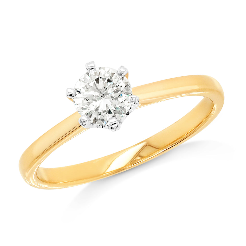9ct Yellow Gold 0.49CT Brilliant Cut Diamond Engagement Ring