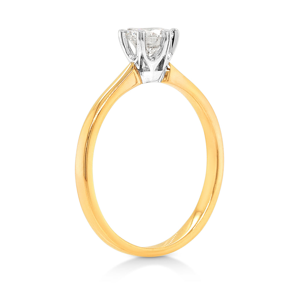 9ct Yellow Gold 0.49CT Brilliant Cut Diamond Engagement Ring