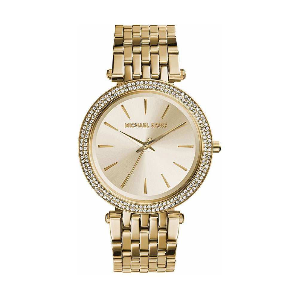 Michael Kors 'Darci' Gold Tone Double Row Crystal Set Watch