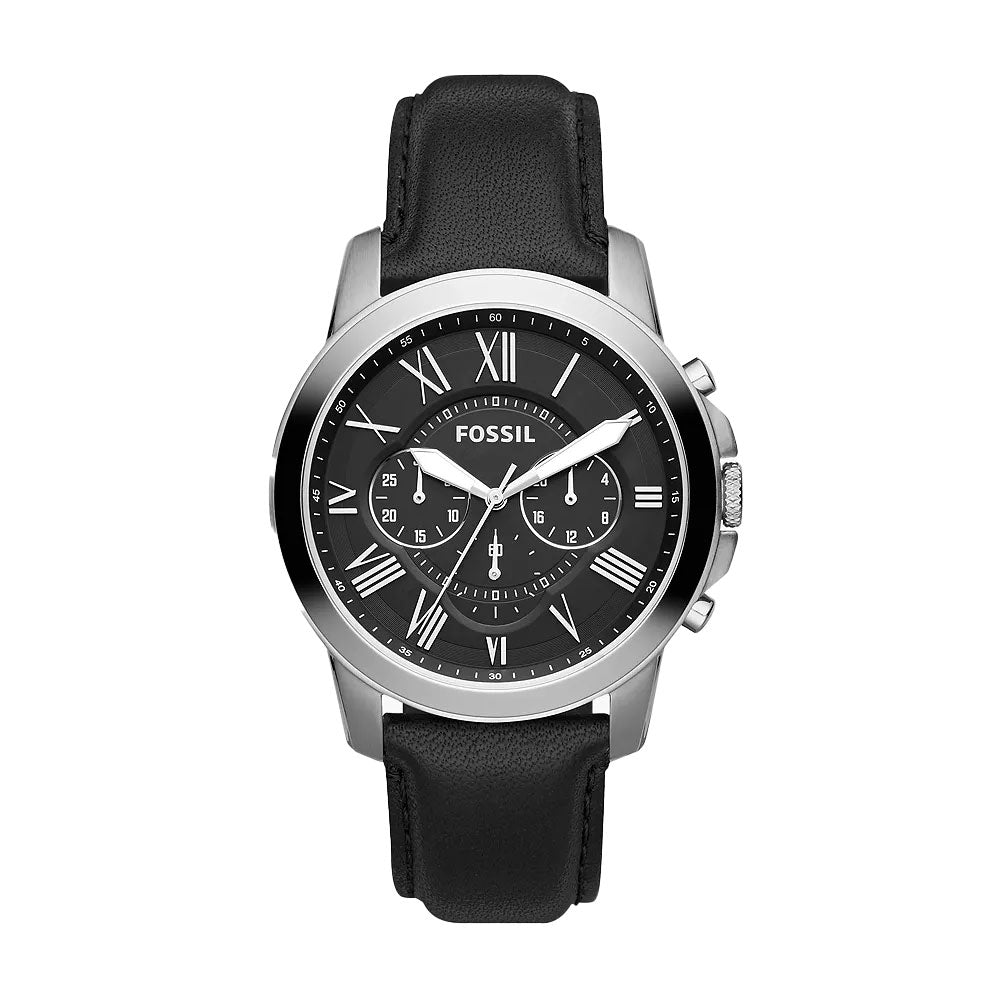 Fossil Grant Chronograph Black Leather Watch FS4812
