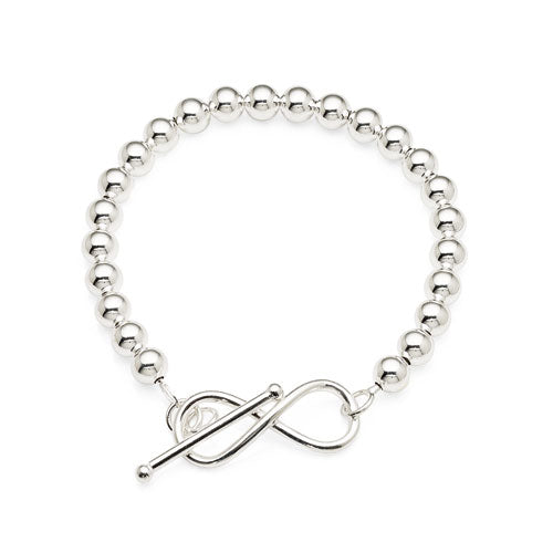 Sterling Silver Ball Bracelet with Infinity Fob