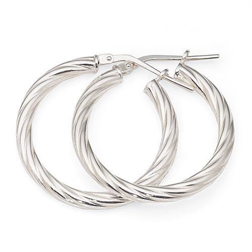 Sterling Silver 20mm Twist Hoops