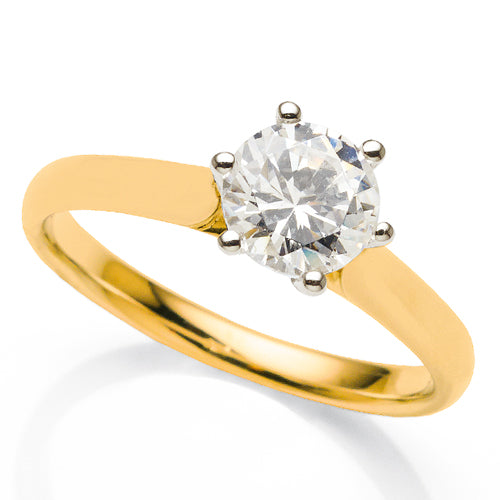 1ct Diamond Solitaire Ring in 18ct Yellow Gold