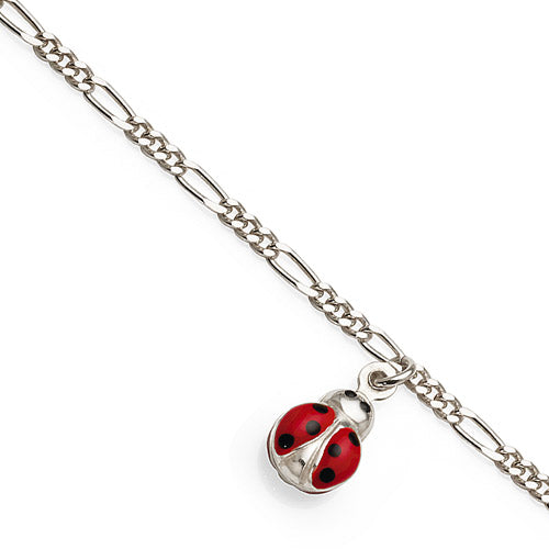 Sterling Silver Children's Ladybug Bracelet