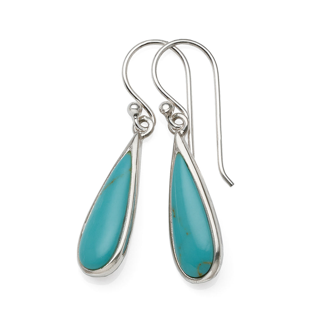 Sterling Silver Created Turquoise Hooks