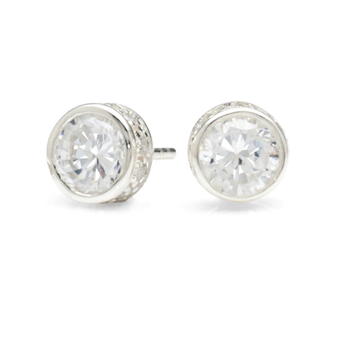 Sterling Silver Cubic Zirconia 6mm Studs