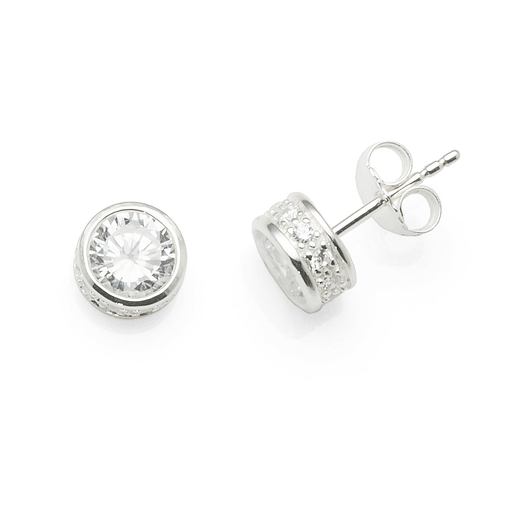 Sterling Silver Cubic Zirconia 6mm Studs