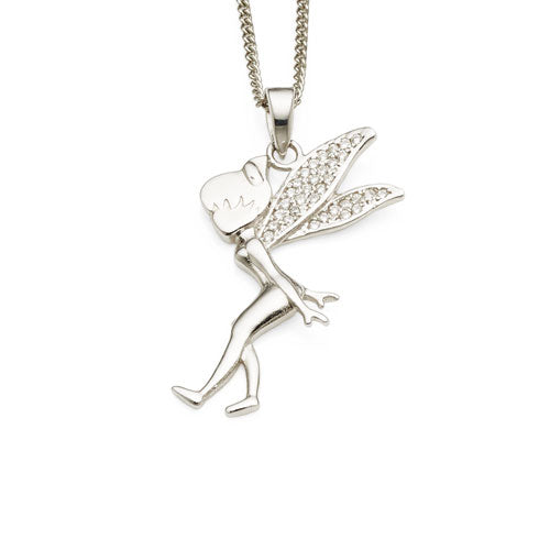 Sterling Silver Cubic Zirconia Tinkerbell Pendant