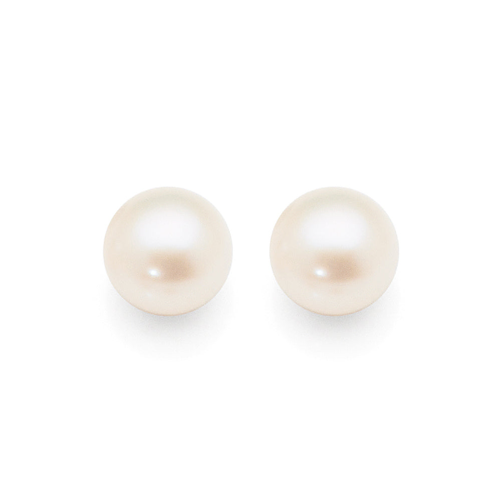 9ct Yellow Gold 7mm Button Pearl Studs