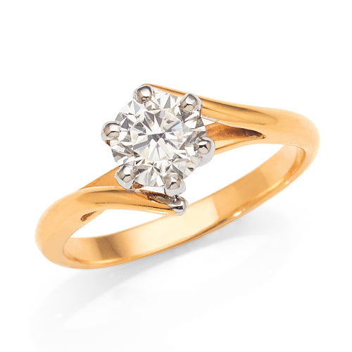 1ct Solitaire Engagement Ring in 18ct Yellow Gold