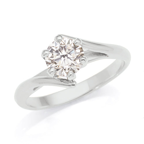 1ct Solitaire Engagement Ring in 18ct White Gold