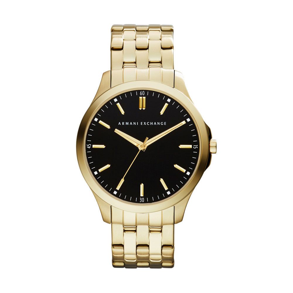 Armani Exchange 'Hampton' Gold Tone Black Dial Watch AX2145