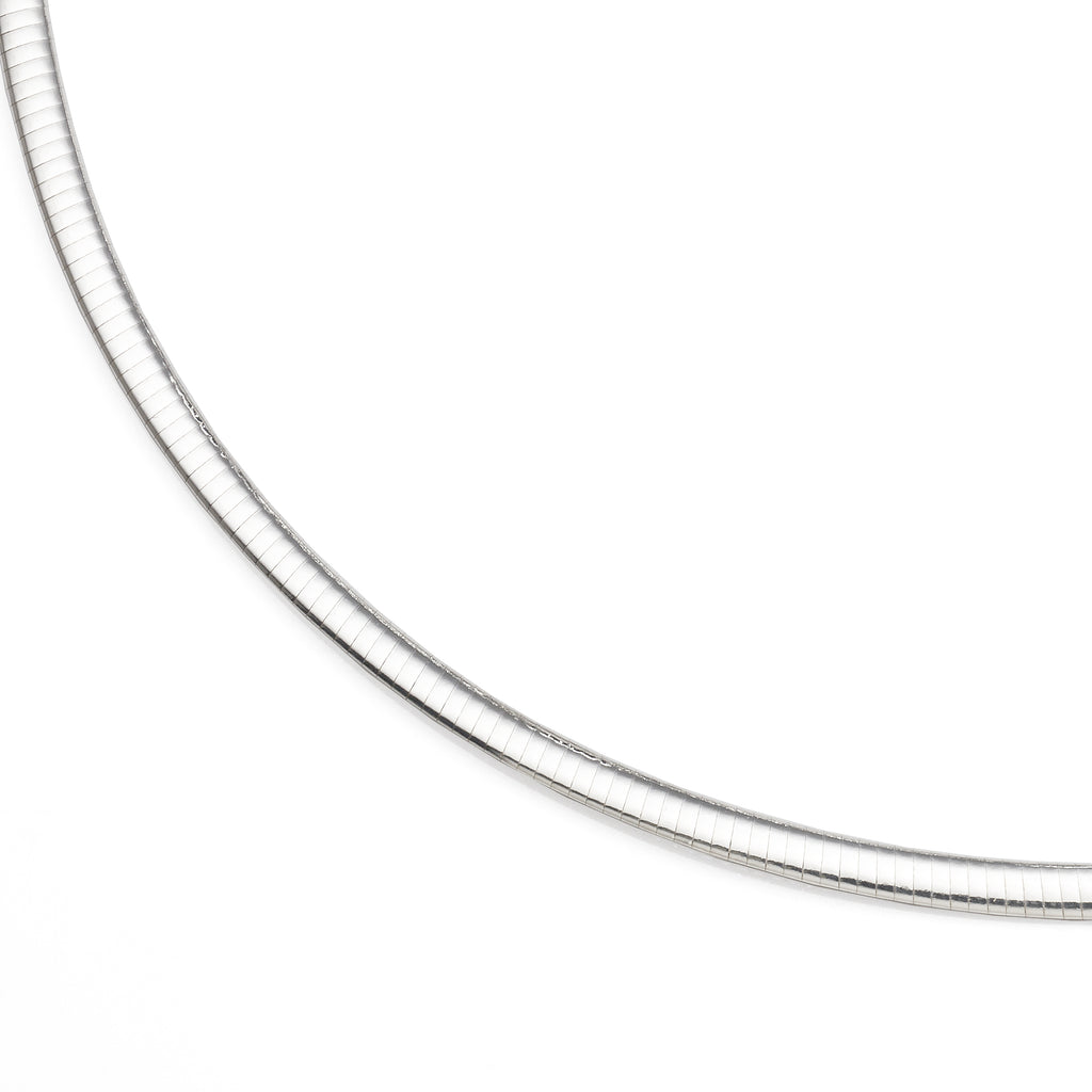 Sterling Silver 3mm Omega Necklet