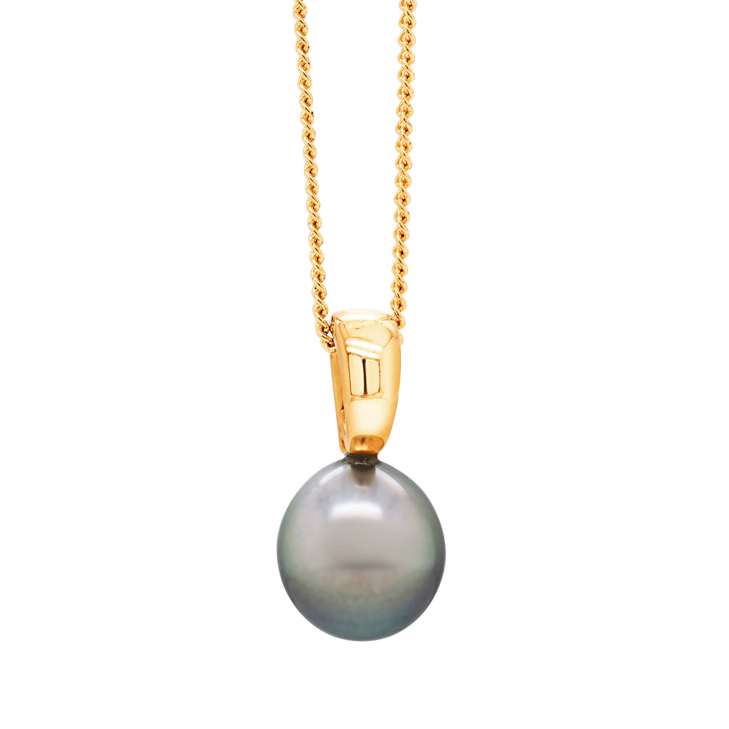 9ct Yellow Gold 11mm Tahitian Pearl Drop Enhancer