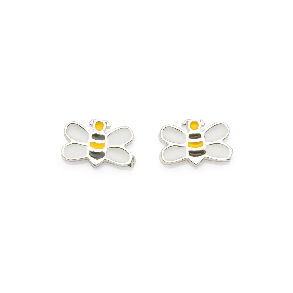 Sterling Silver 7mm Bumble Bee Stud Earrings