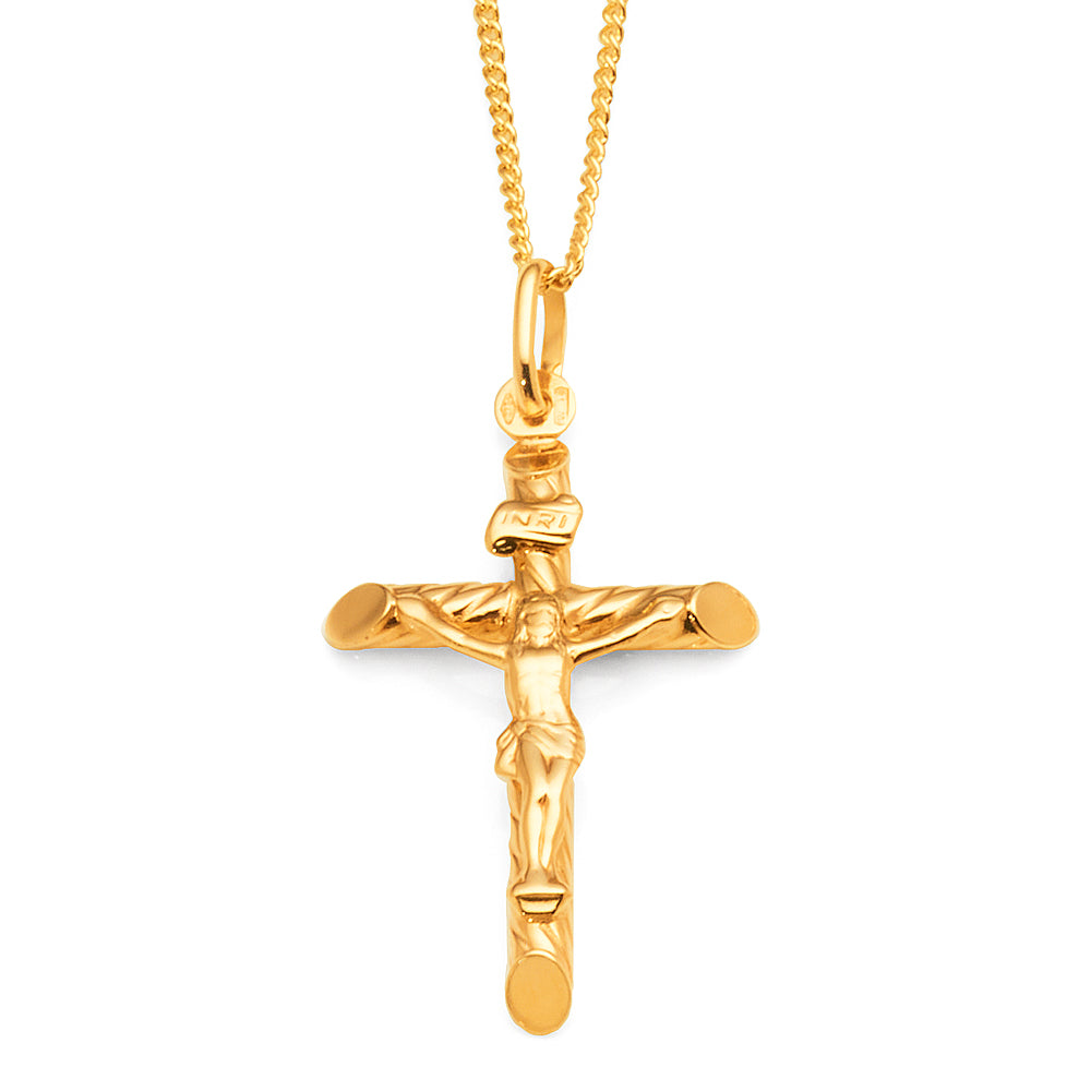9ct Gold 30mm Crucifix Pendant