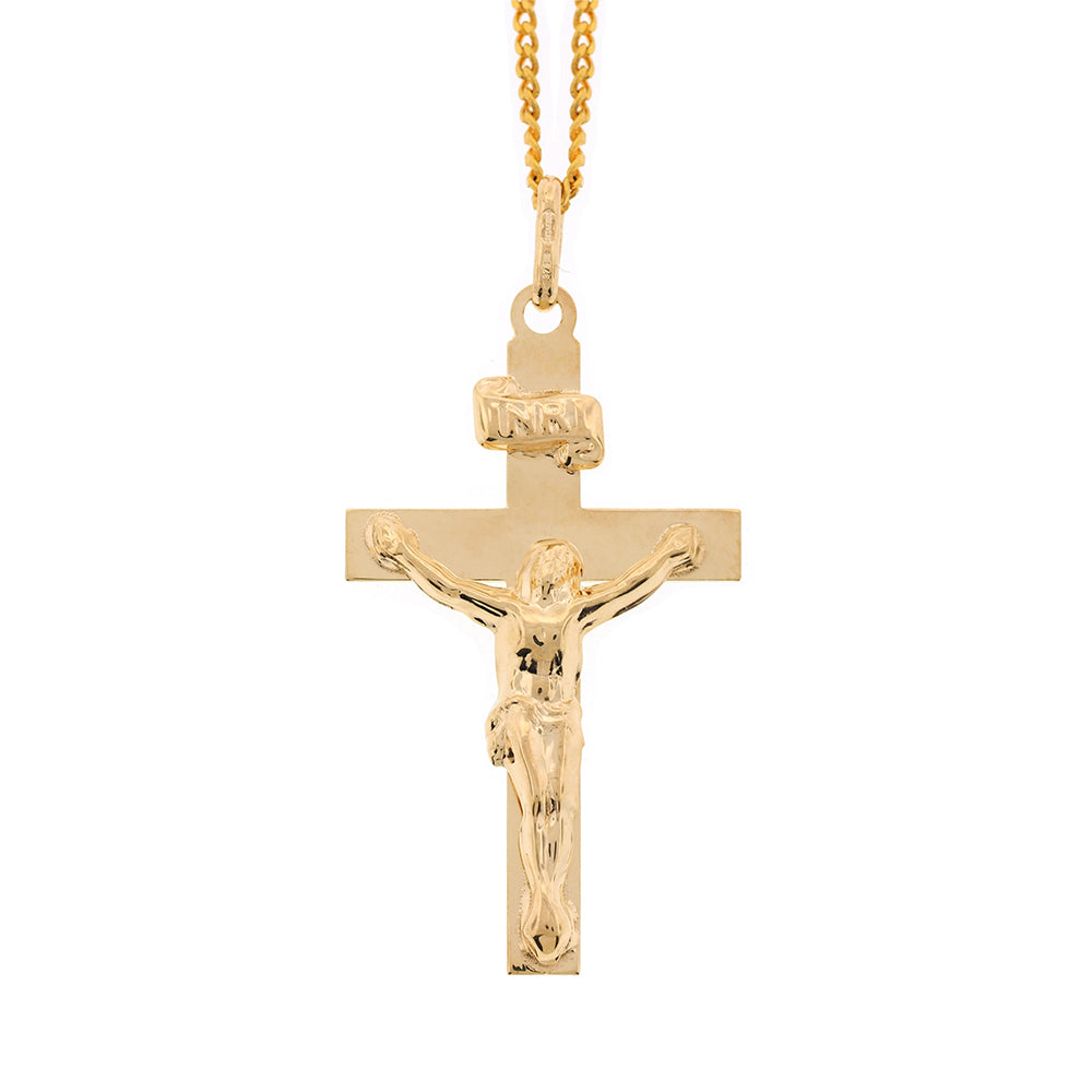 9ct Gold Crucifix 30x18mm Flat Cross
