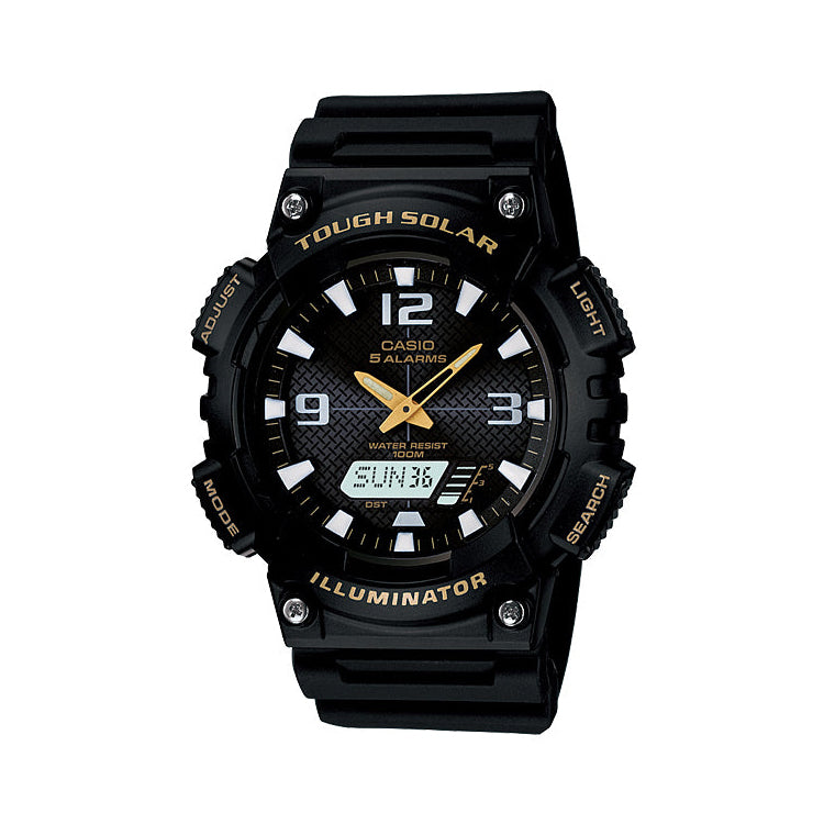 Casio Tough Solar Black Analogue Digital Resin Watch AQS810W