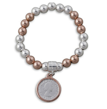 Von Treskow Sixpence Stretch Ball Bracelet RG108