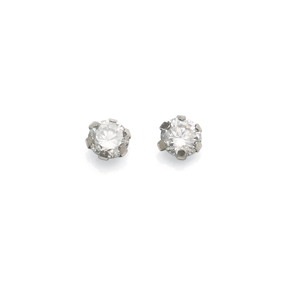 9ct White Gold Cubic Zirconia 4mm Studs