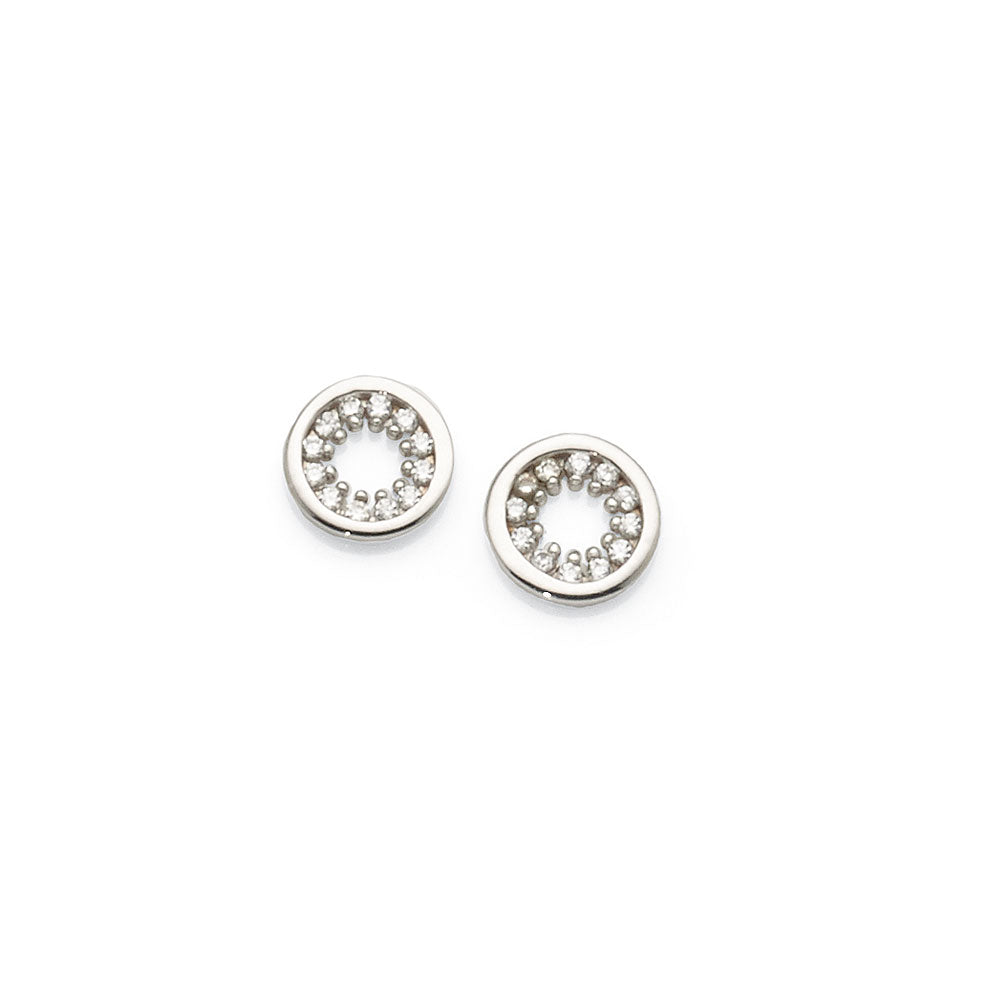 Sterling Silver Cubic Zirconia 7mm Circle Studs