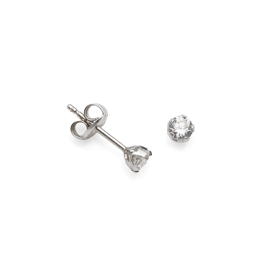 9ct White Gold 3mm Cubic Zirconia Studs