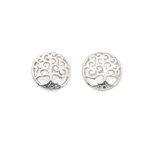 Sterling Silver 10mm Tree Of Life Studs