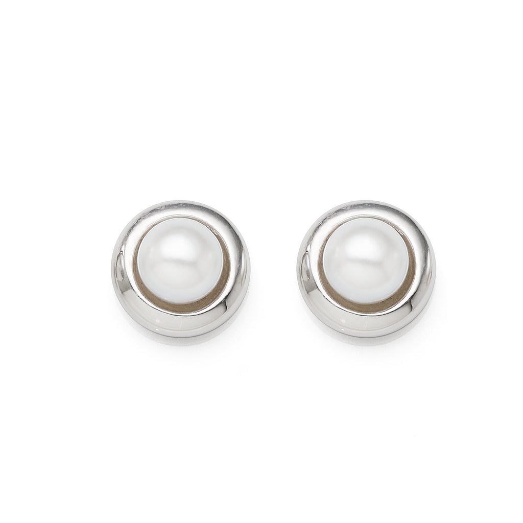 Sterling Silver 6mm Synthetic Pearl Studs