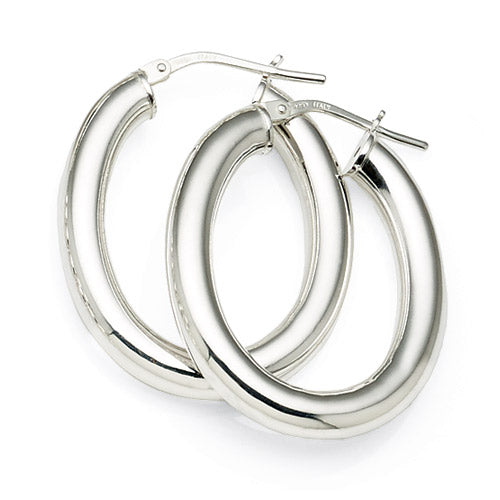 Sterling Silver 15mm Oval Hoops