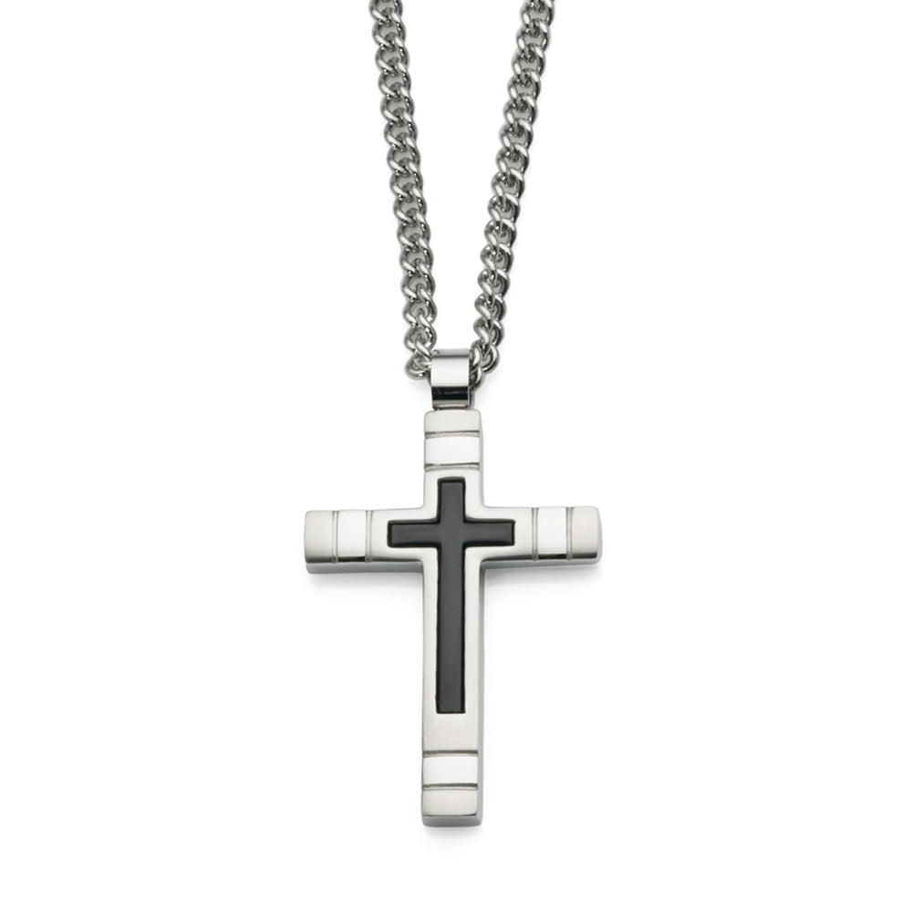 Stainless Steel 55cm Cross Necklet