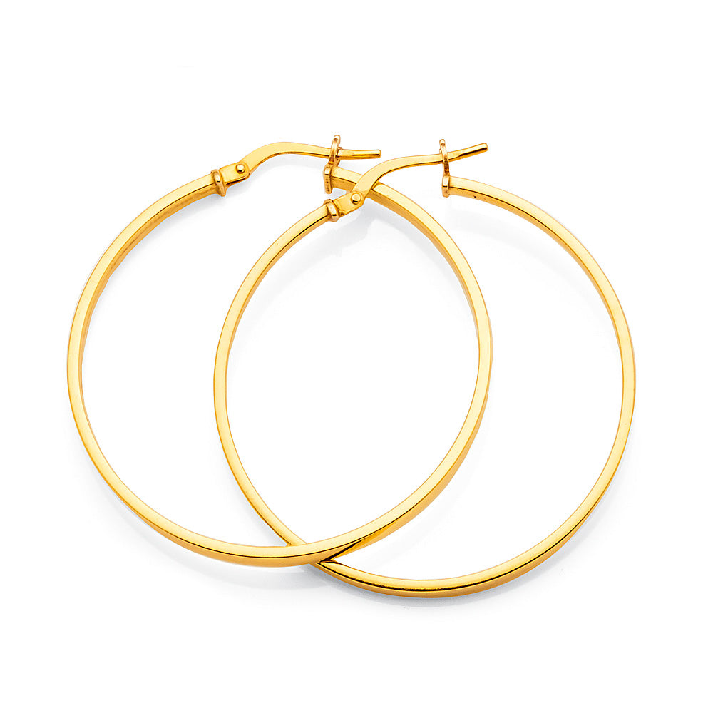 Yellow Gold Bonded 35mm Hoops