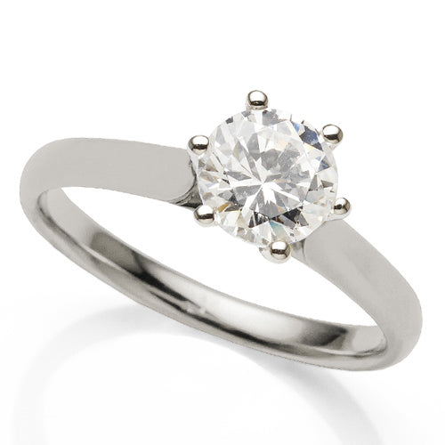 1ct Diamond Solitaire Ring in 18ct White Gold