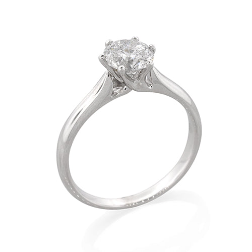 1ct Diamond Solitaire Ring in 18ct White Gold