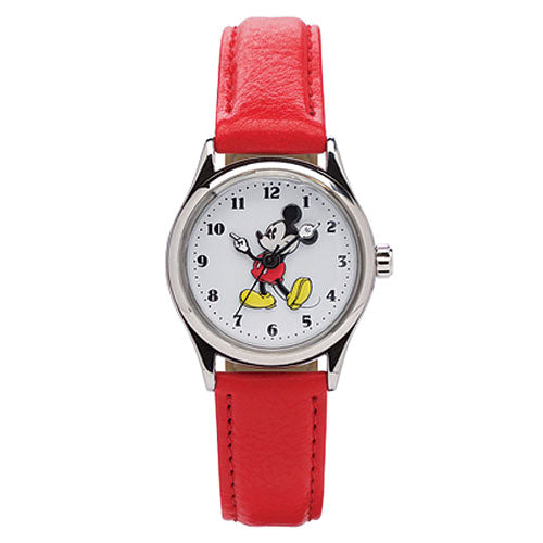 Mickey Mouse Red Leather Watch TA56950