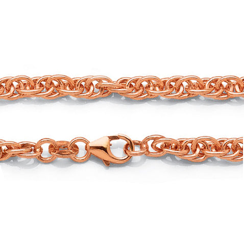 Rose Gold Bonded Open Rope Link Bracelet