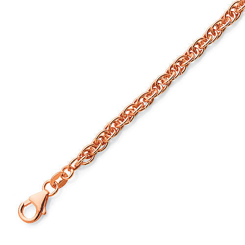 Rose Gold Bonded Open Rope Link Bracelet